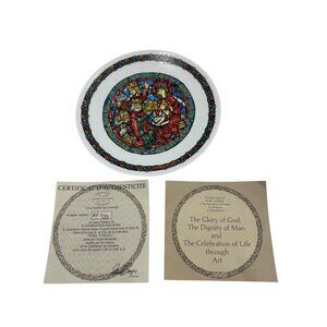 Henri DArceau & Fils Noel Vitrail Adoration Des Rois Plate Limoges 1979 France